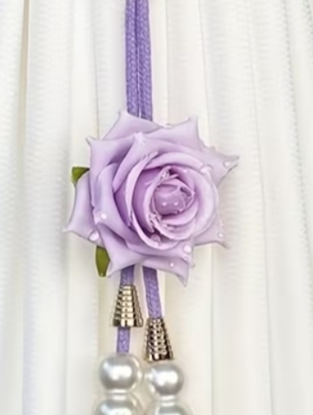 Lavender Rose Curtain Tiebacks by - Picture 4 of 4